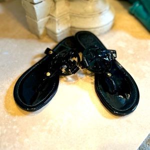 Tory Burch Sandler black patent